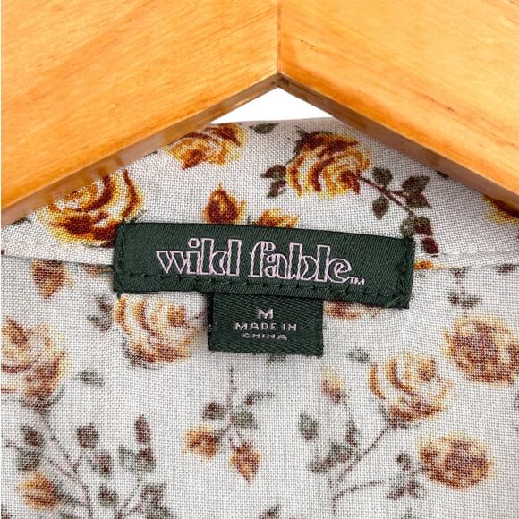 Wild Fable Floral Button-Up Blouse - White and Orange - Picture 3 of 7